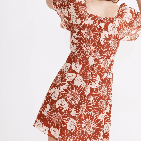 Silk Tie-Front Mini Dress in Sunflower - Picture 2 of 12